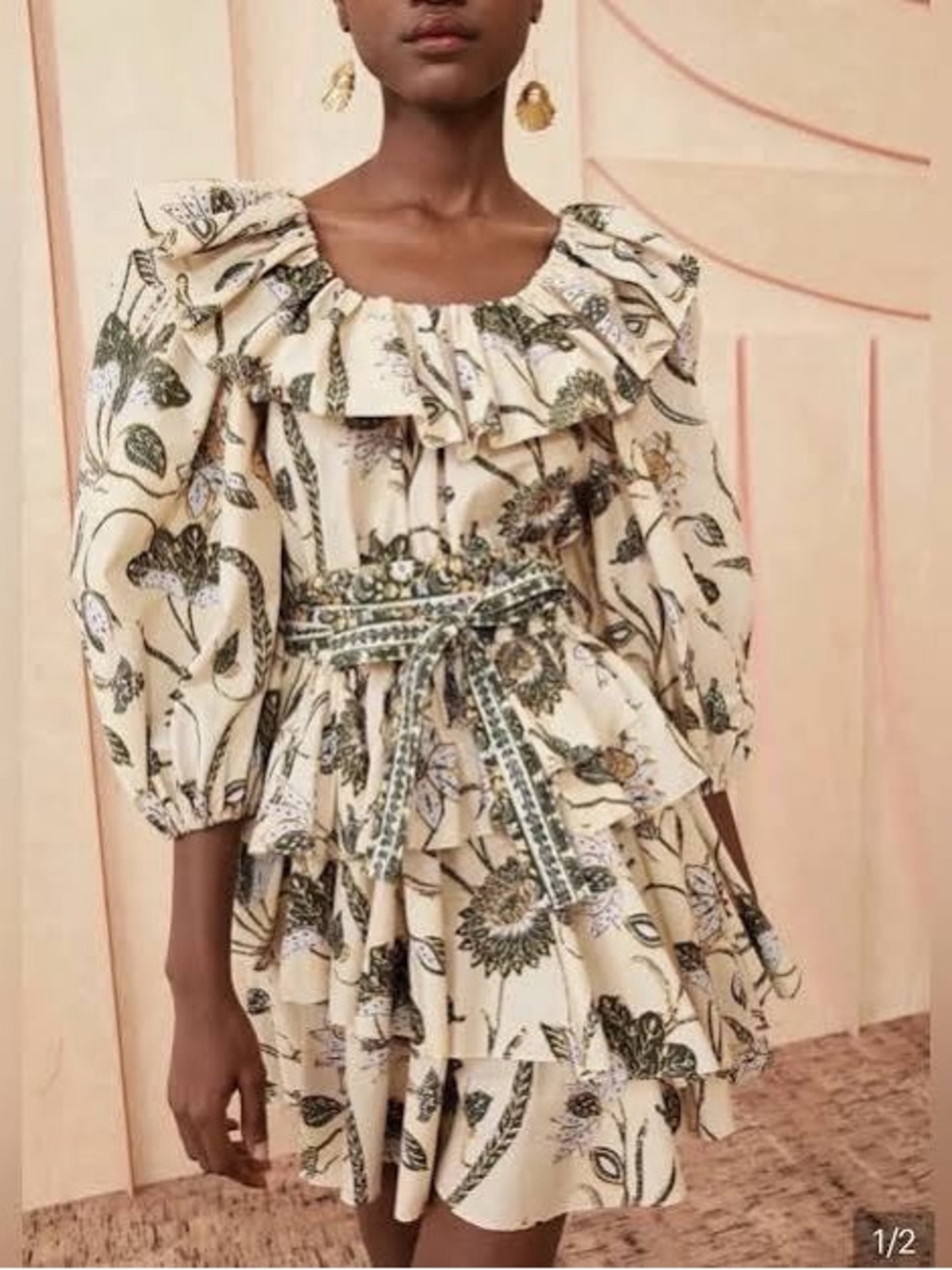 ULLA JOHNSON Gisselle Ruffled Mini Dress